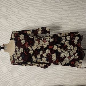 NEW Truly Poppy Maroon Floral Mini Fit and Flare Dress Women's Size Medium NWT
